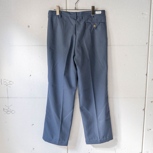 1970-80s Italy smoke blue one tuck work trouser 'dead stock'