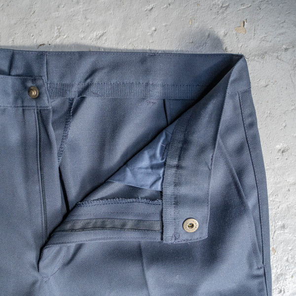 1970-80s Italy smoke blue one tuck work trouser 'dead stock'