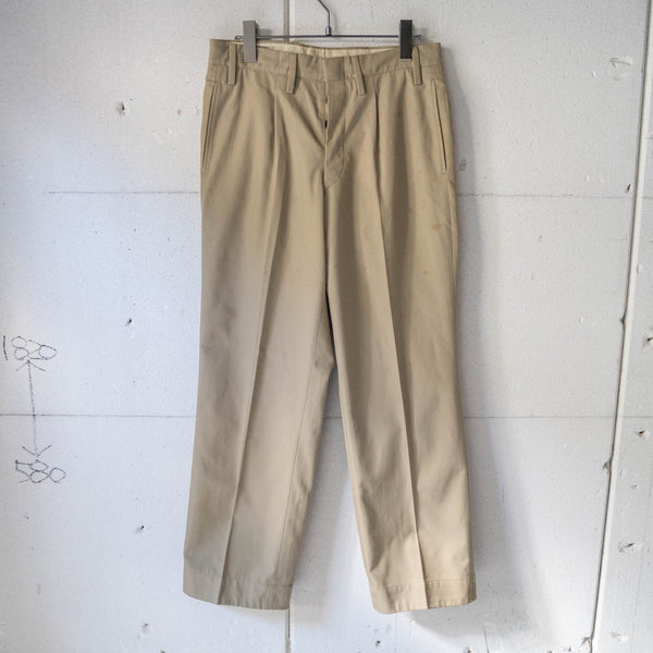 1970-80s Europe one tuck work chino trousers -light weight-　