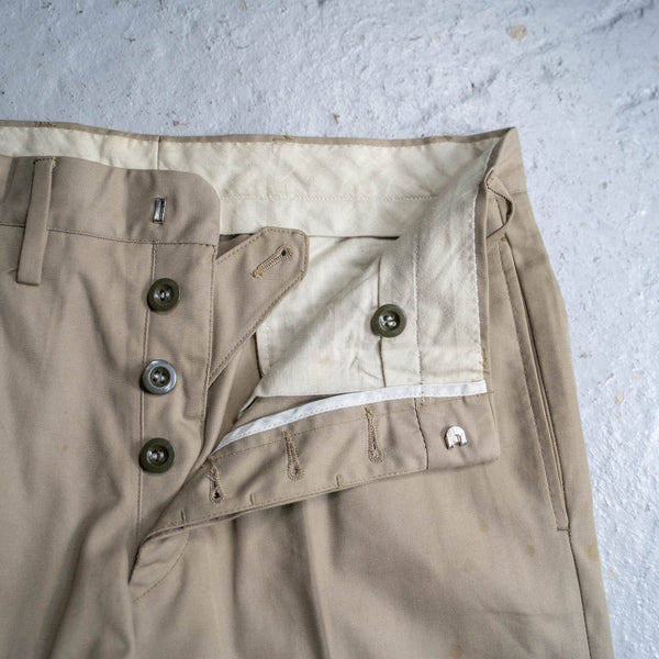 1970-80s Europe one tuck work chino trousers -light weight-　