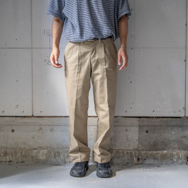 1970-80s Europe one tuck work chino trousers -light weight-　