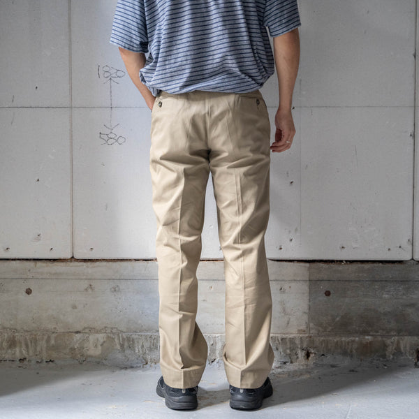 1970-80s Europe one tuck work chino trousers -light weight-　