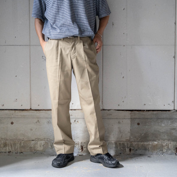 1970-80s Europe one tuck work chino trousers -light weight-　