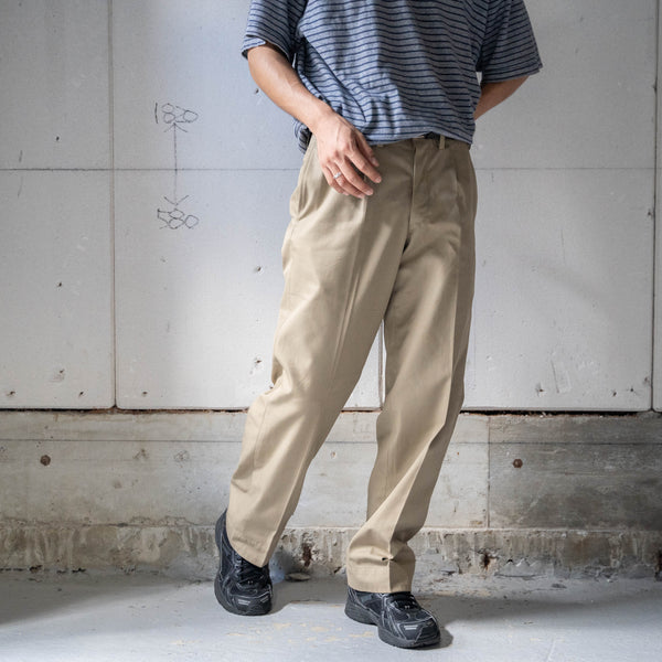 1970-80s Europe one tuck work chino trousers -light weight-　