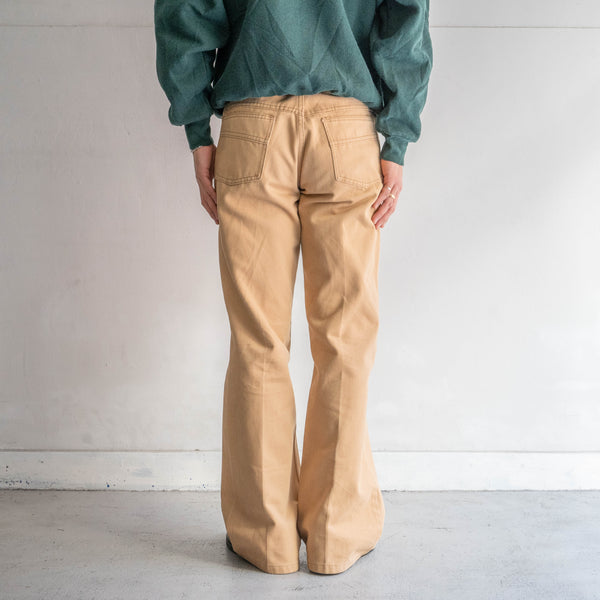 1970s USA beige color flare pants -good fabric-