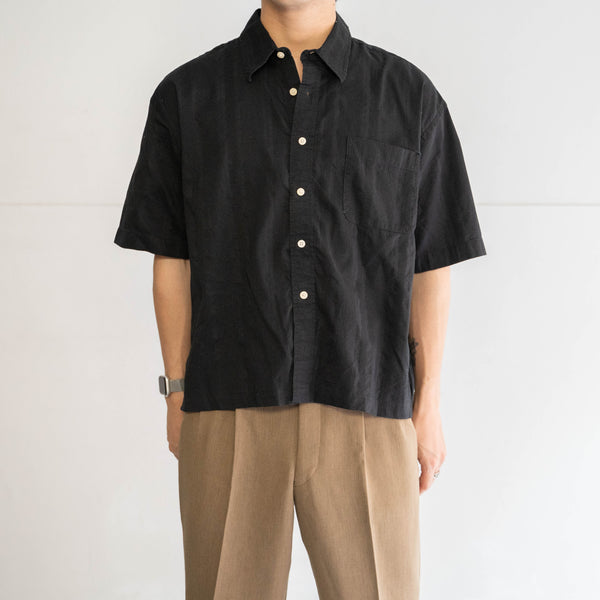 around 1990s black color short sleeve shirt -remake-