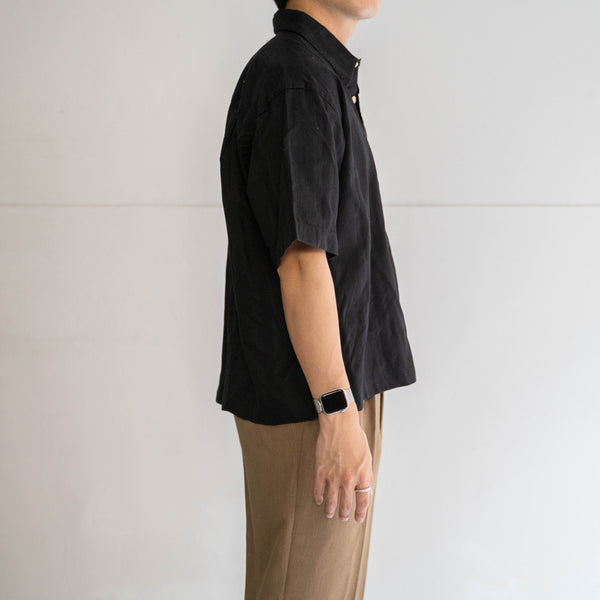 around 1990s black color short sleeve shirt -remake-