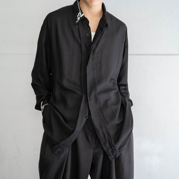 1990s GOOUCH black rayon 100 design l/s shirt 'dead stock'
