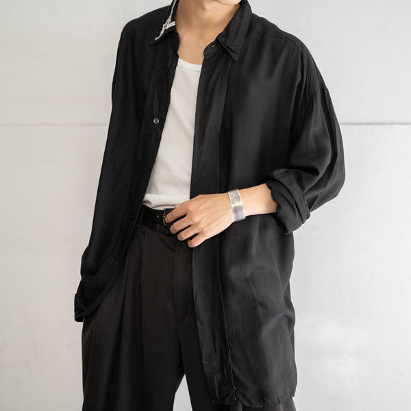 1990s GOOUCH black rayon 100 design l/s shirt 'dead stock'