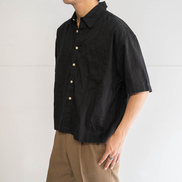 around 1990s black color short sleeve shirt -remake-