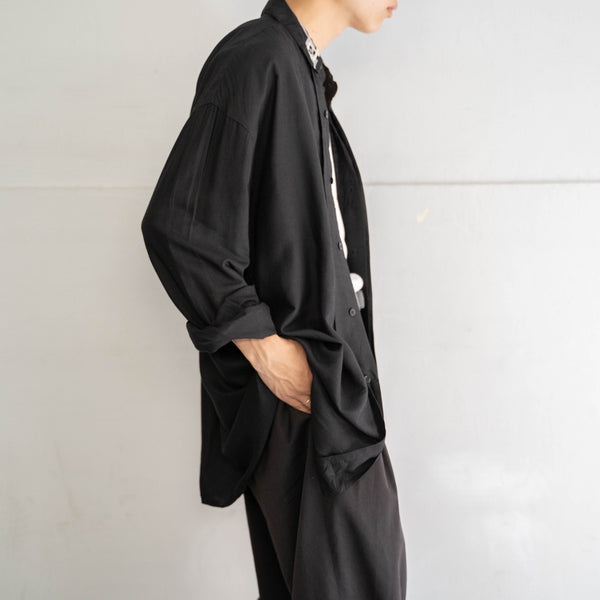 1990s GOOUCH black rayon 100 design l/s shirt 'dead stock'