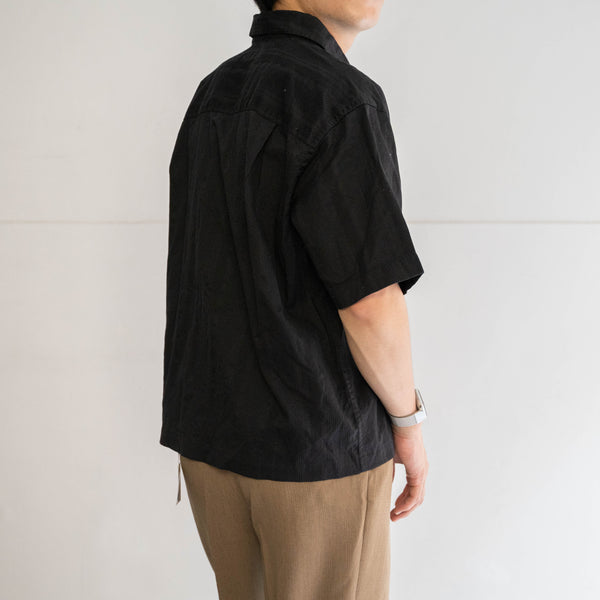 around 1990s black color short sleeve shirt -remake-