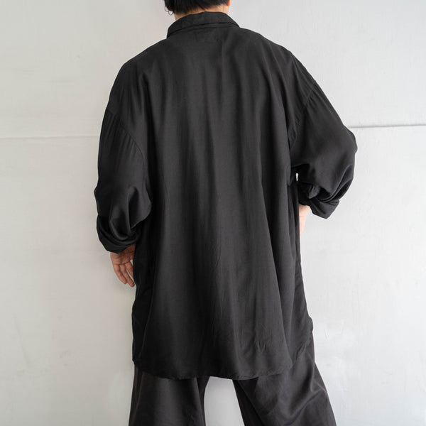 1990s GOOUCH black rayon 100 design l/s shirt 'dead stock'