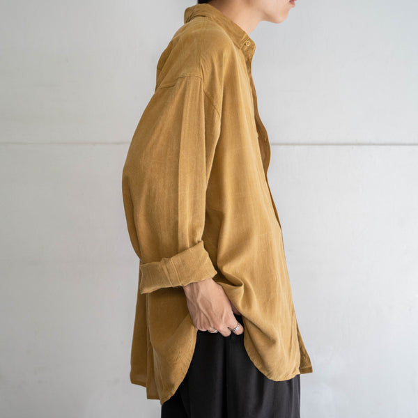 1990s GOOUCH brown rayon 100 l/s shirt