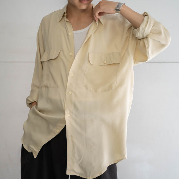 1990s GOOUCH ivory silk 100 l/s shirt 'dead stock'