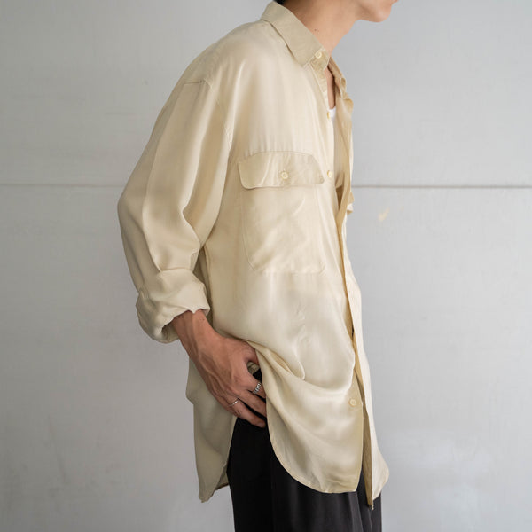 1990s GOOUCH ivory silk 100 l/s shirt 'dead stock'