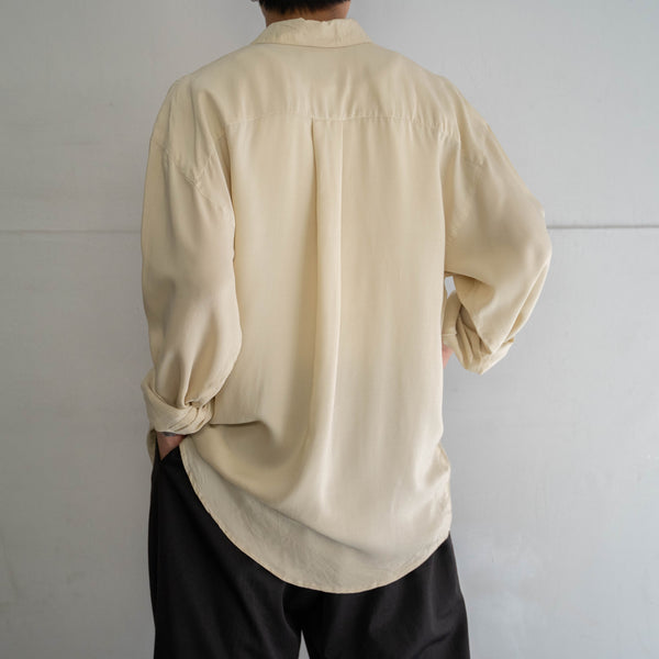 1990s GOOUCH ivory silk 100 l/s shirt 'dead stock'