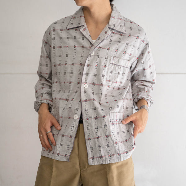 1970-80s French china gray based pajama shirt