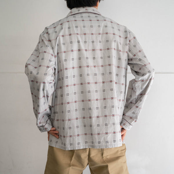 1970-80s French china gray based pajama shirt