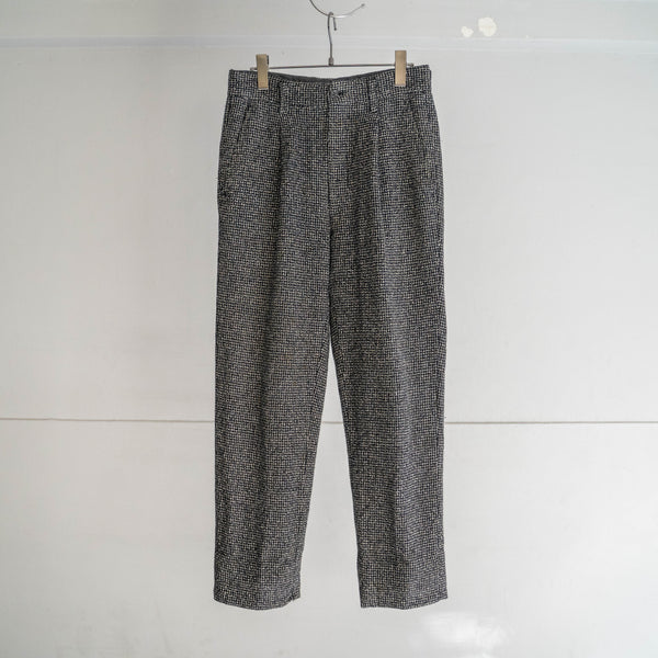 1990s Japan vintage black × white all pattern wool pants