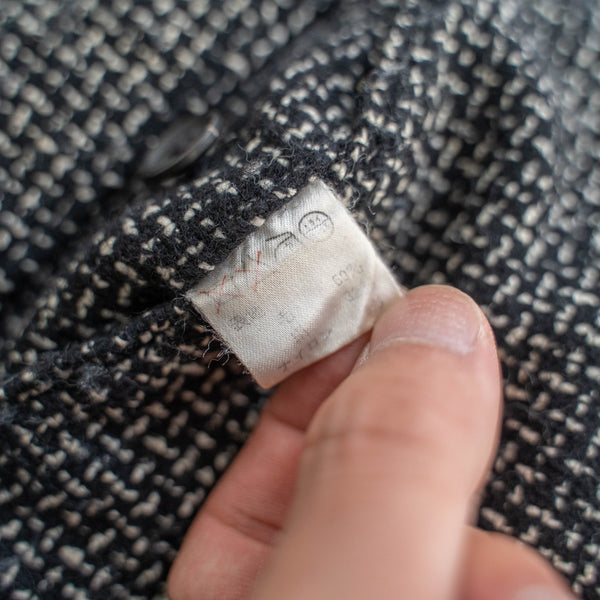 1990s Japan vintage black × white all pattern wool pants