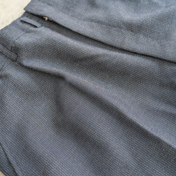 around 1980s Japan vintage navy one tuck wide slacks -kid mohair blend-