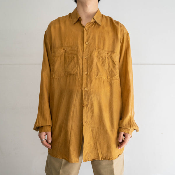1990s brown silk 100 l/s shirt