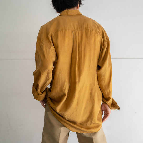1990s brown silk 100 l/s shirt