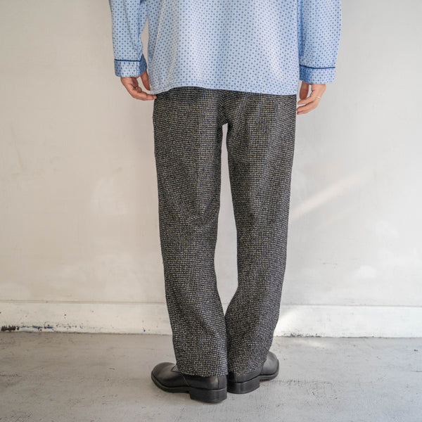 1990s Japan vintage black × white all pattern wool pants