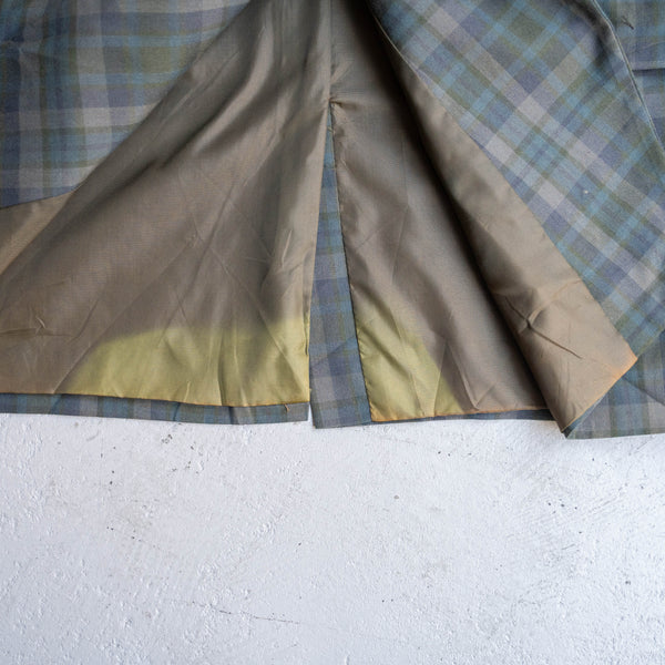 1980-90s Europe? green×blue×white check tailored jacket