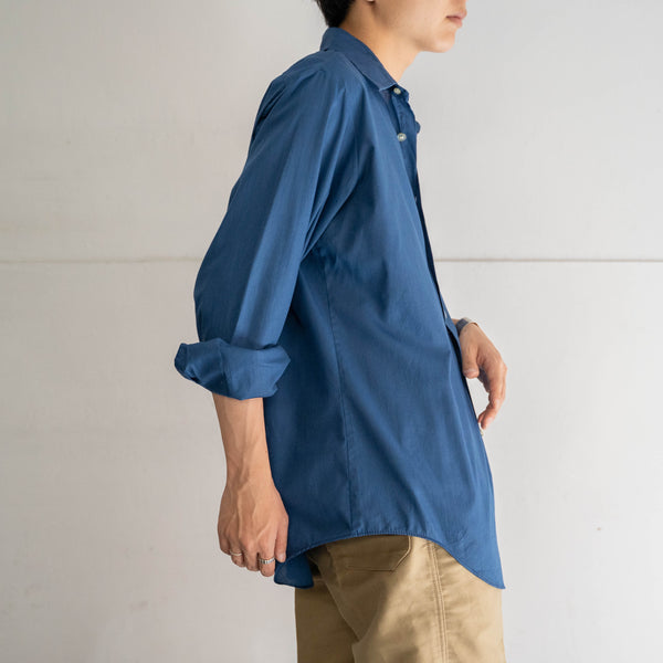 1970s USA blue poly × cotton dress shirt 'Mark W'