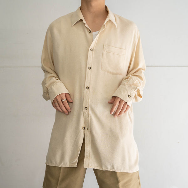 1980s Europe ivory silk 100 l/s shirt