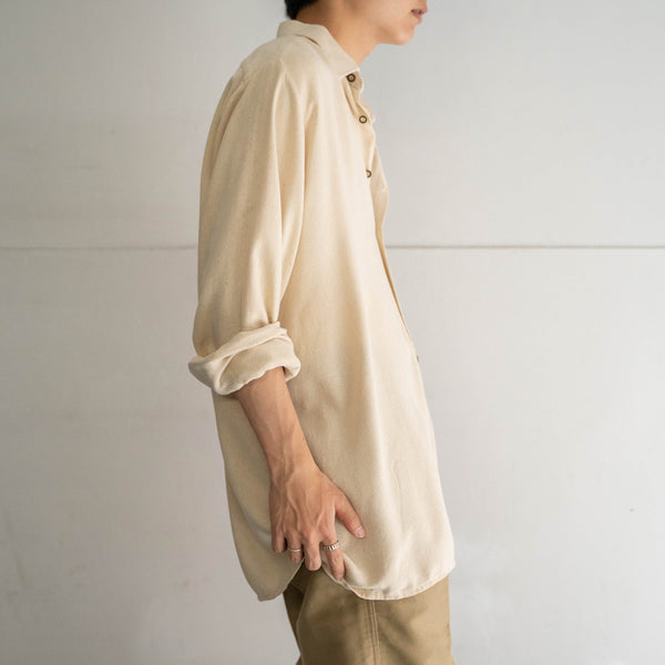 1980s Europe ivory silk 100 l/s shirt