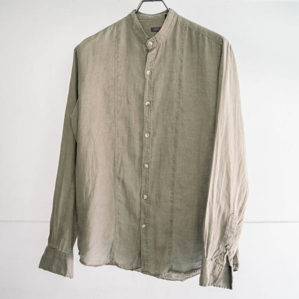 2000s pistachio green all linen shirt