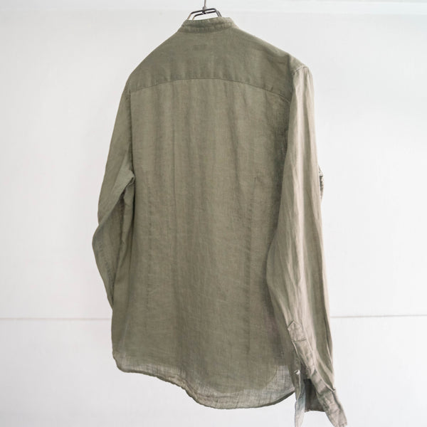 2000s pistachio green all linen shirt