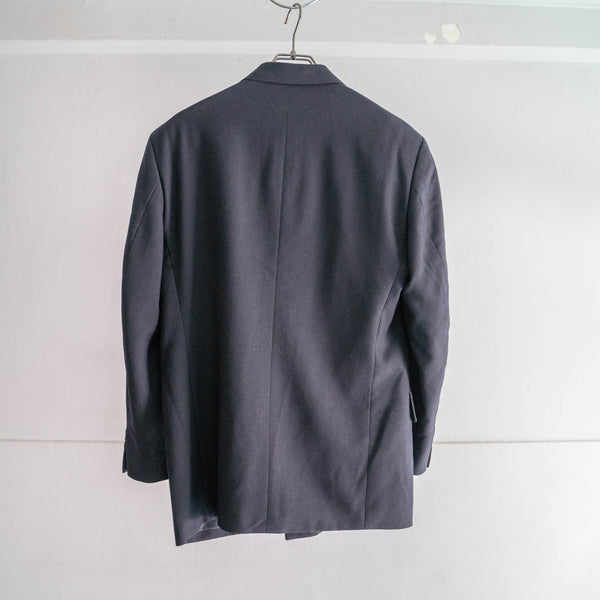 1990s Japan vintage dark navy double breasted tailored jacket