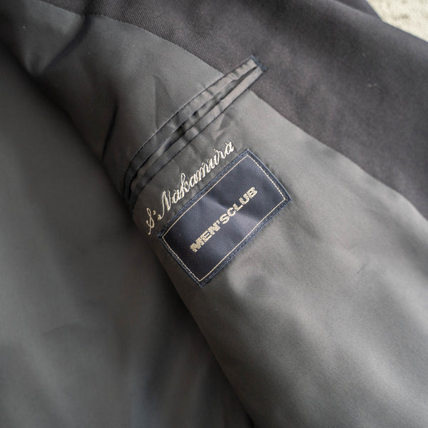 1990s Japan vintage dark navy double breasted tailored jacket