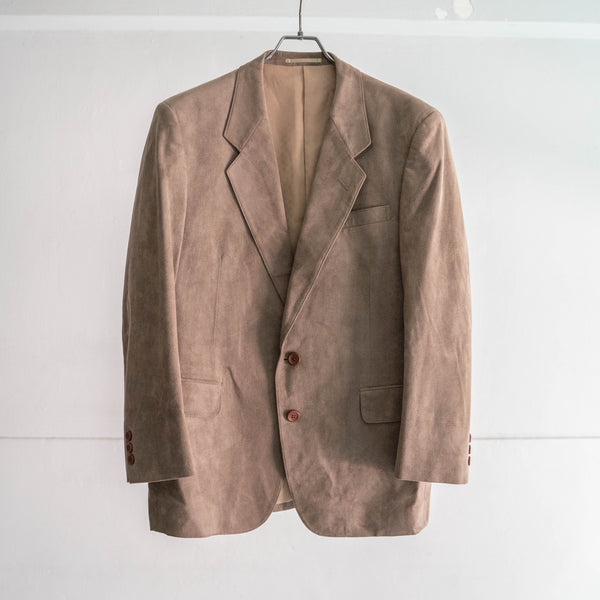 2000s Japan vintage light brown suede fabric tailored jacket