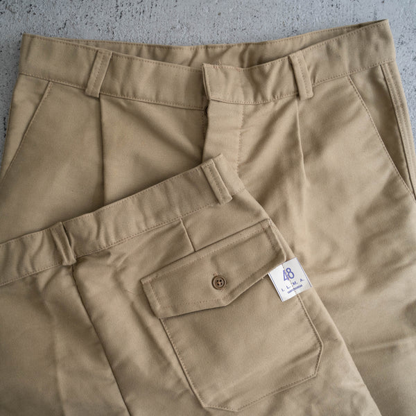around 1970s Italy khaki moleskin work pants 'dead stock'