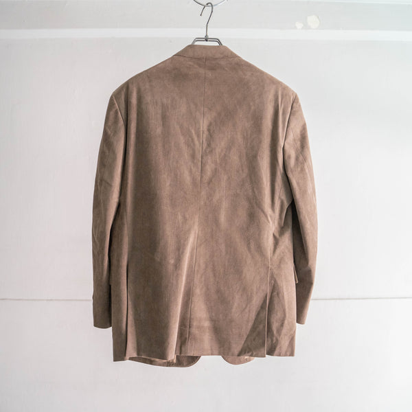 2000s Japan vintage light brown suede fabric tailored jacket