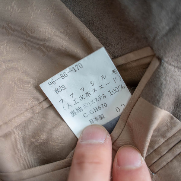 2000s Japan vintage light brown suede fabric tailored jacket