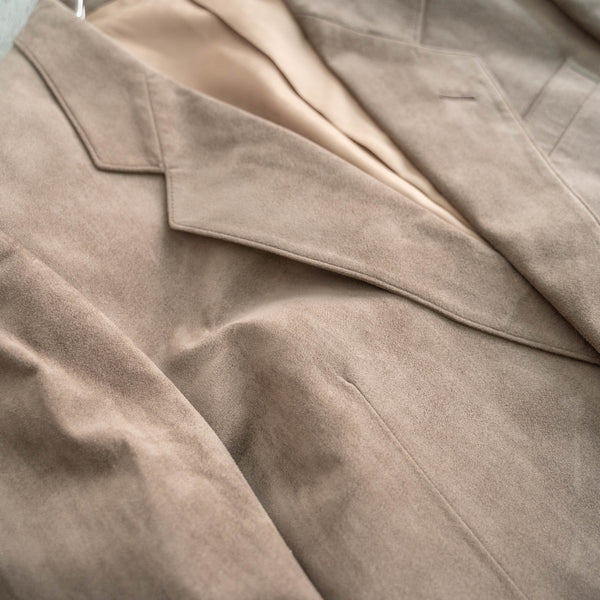 2000s Japan vintage light brown suede fabric tailored jacket