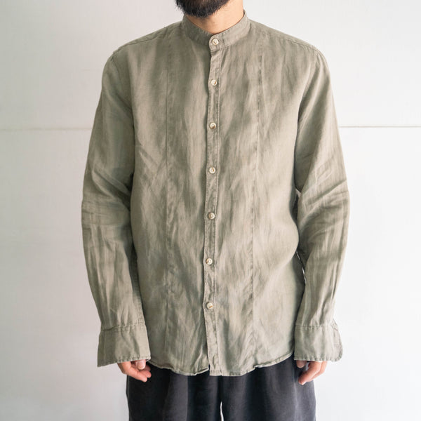 2000s pistachio green all linen shirt