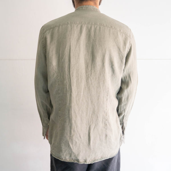 2000s pistachio green all linen shirt