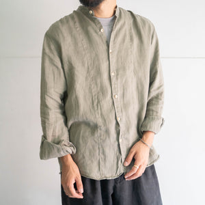 2000s pistachio green all linen shirt