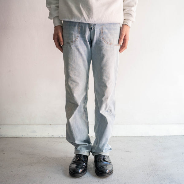 1970-80s "Lee" blue denim light oz work pants 'good fade'