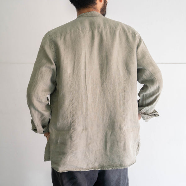 2000s pistachio green all linen shirt