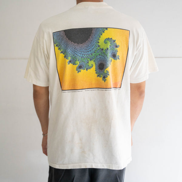 1990s white color art on fractal  T-shirt 'made in USA' -single stitch-