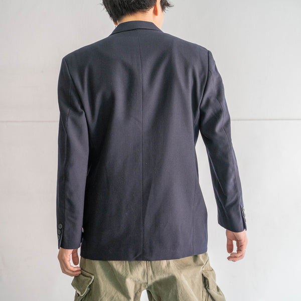 1990s Japan vintage dark navy double breasted tailored jacket