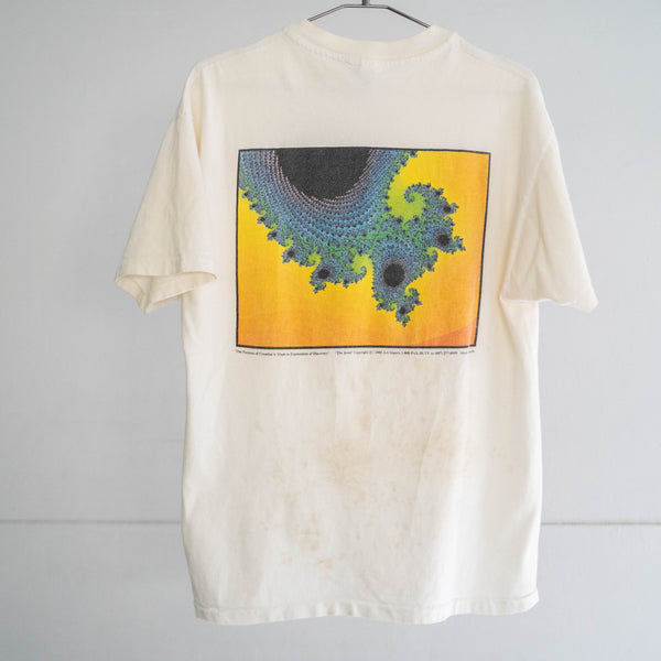 1990s white color art on fractal  T-shirt 'made in USA' -single stitch-